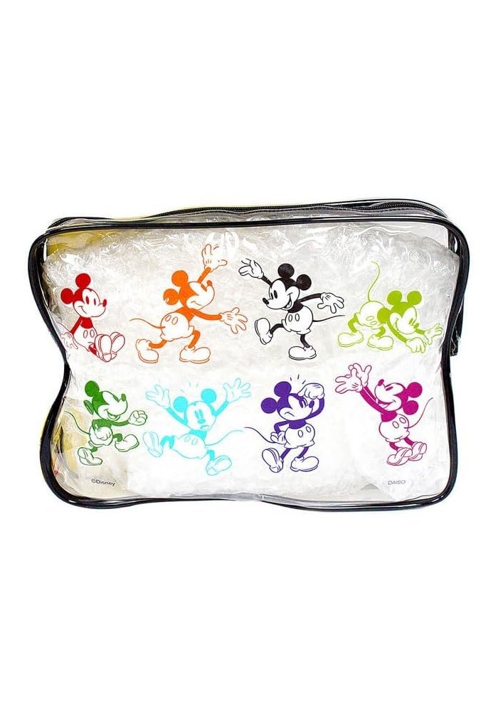 DAISO Mickey Mouse Vinyl Pouch with Gusset - Black and Yellow - Image 3